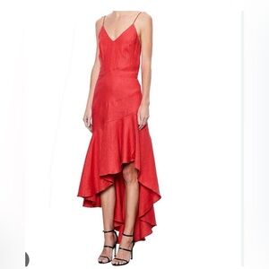 MLM Label red ruffle linen dress